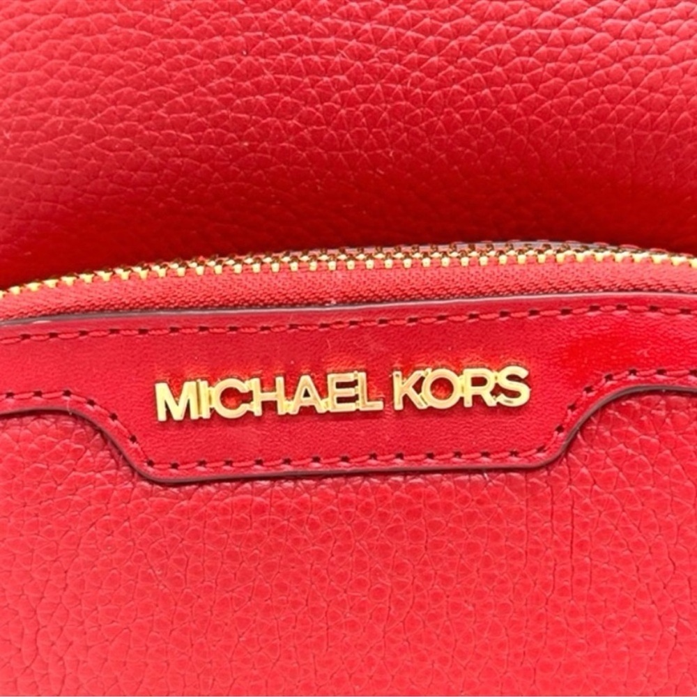 Michael Kors Medium Jaycee Backpack Red/Gold - Picture 8 of 12